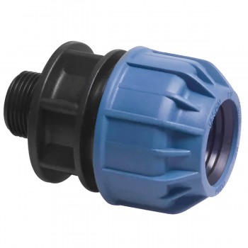 Mufă pentru țevi din polietilenă de compresie adaptor Elysee 20 x 1/2 filet extern