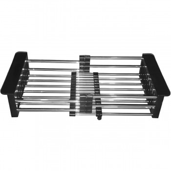 Uscător pentru vase Mixxus BAS-01 Black, extensibil pentru chiuvetă, inox SUS304, 30–45x20x8 cm, negru