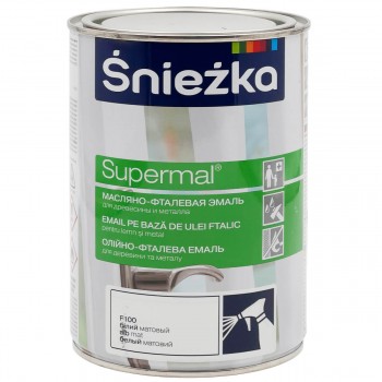 Краска масляно-фталевая Sniezka Supermal белый матовый F100 0,8 л