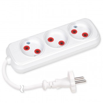 Prelungitor casnic fără împământare Horoz 3 prize 7 m 10A 250 V PVS 2x0,75 mm2 200307303