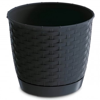 Ghiveci pentru flori Prosperplast Ratolla Round 2,8 L, 190x165 mm, antracit DRLO190-S433