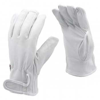 Mănuși de lucru YATO YT-74647 din piele naturală, mărimea 10 (XL), albe, cu închidere velcro