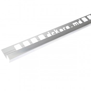 Profil pentru gresie universal cub LL10 Dekora (din aluminiu; 10 mm, 2.5 m) Silver Matt