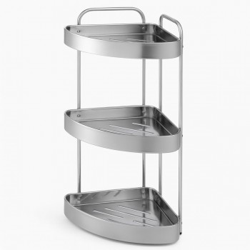 Полка угловая для ванной металлическая 3 яруса хром JA3905