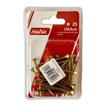 Șuruburi universale pentru lemn Metric 4x50 mm zincate 25 bucăți (Art. 88632)