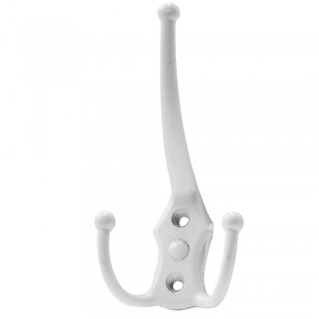 Крючок тройной для одежды, настенный, металлический, белый M009/HKB