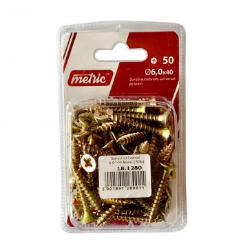 Șuruburi universale pentru lemn Metric 6x40 mm zincate 50 bucăți (Art. 88653)