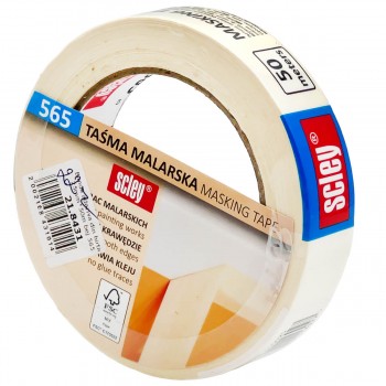 Bandă de mascare din hârtie Scley seria 565, albă, 25 mm x 50 m, 0300-655025
