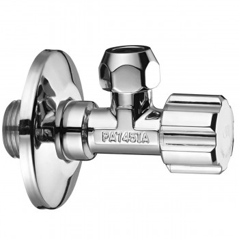 Robinet cu sferă (bilă) unghiular (colț) sub lavoar Albertoni 79,9 mm, 1/2" filet extern  3/8" filet intern, din alamă, cu reflector, crom 0400270