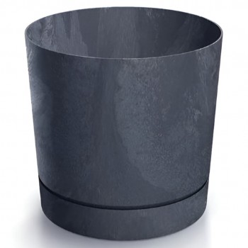 Ghiveci pentru flori Prosperplast Tubo P cu efect de beton, 1,2 L, 13x12,8 cm, antracit DPOP130E -S433
