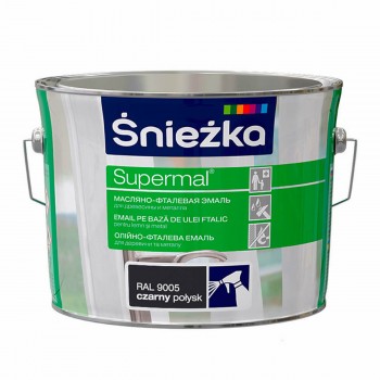 Vopsea de ulei-ftalic Sniezka Supermal negru lucios RAL9005 2,5 l