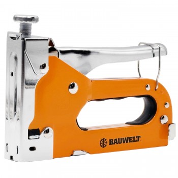 Степлер строительный BauWelt для скоб тип J 6-14 мм, металлический корпус, регулировка силы удара 01850-060301