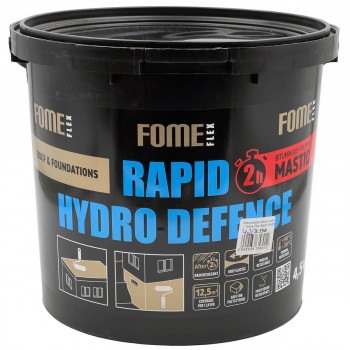 Мастика битумно-полимерная для кровли и фундамента FOME FLEX Rapid Hydro Defence, 9 кг, черная, быстросохнущая