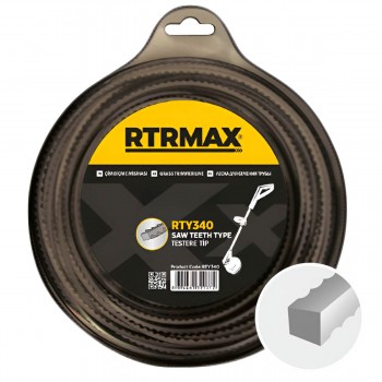 Fir pentru trimer RTRMAX RTY340 3.0 mm, 56 m, negru, pătrat zimțat