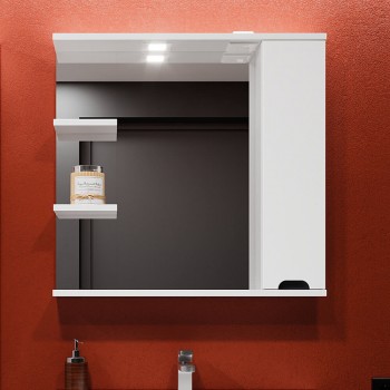 Зеркальный шкаф Bayro Etna 1001х754 мм, правый, белый матовый