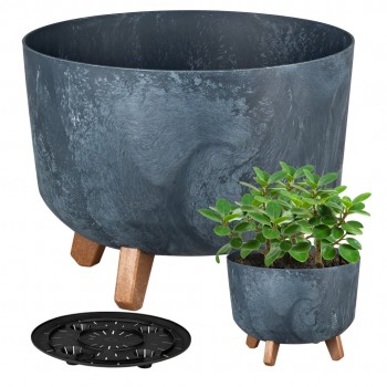 Ghiveci pentru flori pe picioare Prosperplast Gracia DGRL240E-S433, 5,1 L, antracit, 23,8x18,7 cm