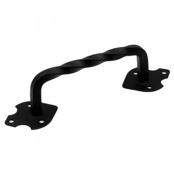 Ручка-скоба дверная кованая витая черная Vita H064 для металлических дверей и ворот