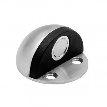 Упор дверной напольный магнитный металлический полусфера с резиновым буфером матовый хром HY3009