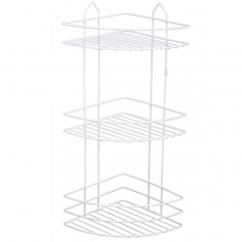 Полка угловая для ванной Perilla 3 яруса, металлическая, белая 71303