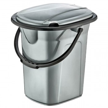 Ведро-туалет Dunya Plastik 19 л, переносной биотуалет с сиденьем и крышкой, 315х371х394 мм (Арт. 09044)