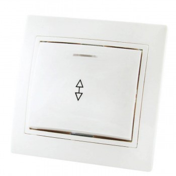 Întrerupător comutator de trecere TDM Taimir alb cu un buton cu indicator SQ1814-0008