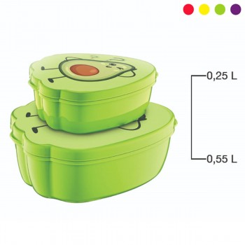 Set de containere alimentare Hobby Life Funny, 2 buc (550 ml + 250 ml), plastic, 120x150x60 mm (art. 021179)