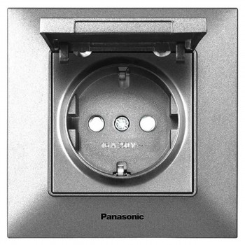 Priză cu împământare, protecție și capac Panasonic Arkedia Slim instalare ascunsă, argintiu WNTC0210-2SL