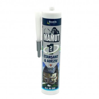 Ermetic silicon Bostik Mamut 2 în 1 gri universal 290 ml
