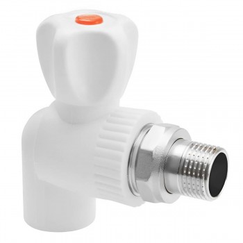 Robinet sferă din polipropilenă MPN 25 mm x 3/4 cu racord olandez colțar (Art. 20237)