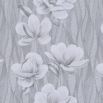 Обои виниловые на бумажной основе BELVINIL Флоранс 0,53 х 10 м серые 0538-21
