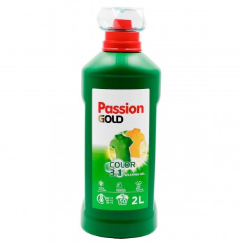 Detergent lichid Passion Gold 3 în 1 pentru rufe colorate, 2L, 50 spălări