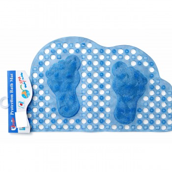 Коврик для ванны противоскользящий с присосками, массажный для стоп, из ПВХ, 39x66 см, синий DHY2272
