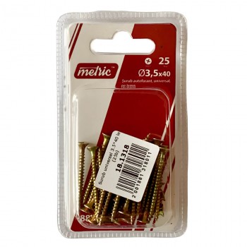 Șuruburi universale pentru lemn Metric 3.5x40 mm zincate 25 bucăți (Art. 88607)