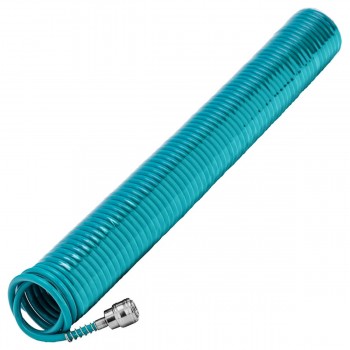 Полиуретановый спиральный шланг с быстросъемными соединениями (6х8 мм; 15 м) Hammer 40960