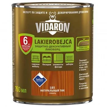 Лак алкидный Vidaron Lakierobejca защитно-декоративный натуральный тик 0,75 л