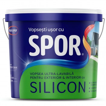 Моющаяся краска Policolor SPOR SILICON с силиконом, белая, для внутренних и наружных работ 4 л
