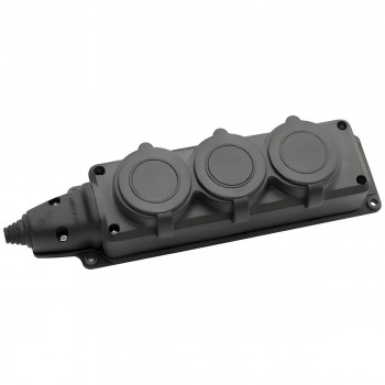 Bloc electric de putere Horoz Electric cu capac, cu împământare, 3 prize 16A 220-240 V IP44