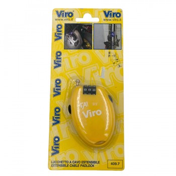Lacăt pentru bicicletă Viro 50x75x730 mm galben 409.7