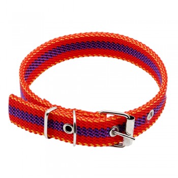 Zgardă pentru câini 30 mm, din material, roșu/violet RM2040