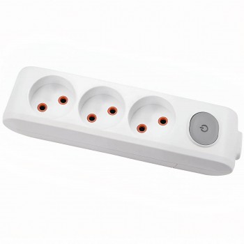 Bloc electric cu buton VIKO fără împământare 3 prize 16A 230 V IP20 90116300