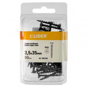 Șurub pentru lemn și gips-carton Lider 3.5x35 mm 50 bucăți (Art. 002205)