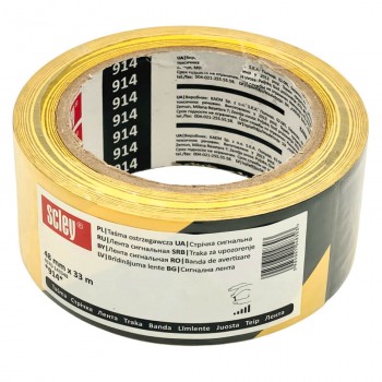 Bandă de marcare 48 mm x 33 m Scley negru-galben 914 0370-143348