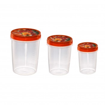 Set de containere alimentare ermetice Plastart Style Box 0,5-0,9-1,5 L, din plastic SA-240