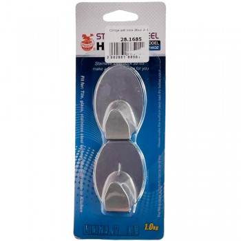 Крючки самоклеящиеся из нержавеющей стали 2 шт для ванной и кухни до 1 кг