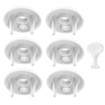 Защита для розетки детская Orno SC1, заглушки с ключом, белый, комплект 6 шт