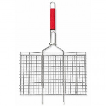 Plasă BBQ metalică pentru grătar și mangal 24,5x44 cm cu mâner AT1197