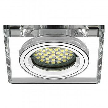 Встраиваемый спот Vivalux GRACE MR16 GU5.3 12 В IP20 квадратный серебристый стекло алюминий 90х90х25 мм