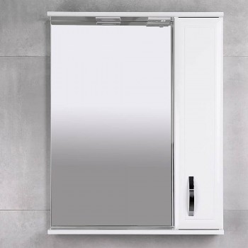 Шкаф-зеркало для ванной BAYRO Allure 600 х 750 мм, правый, с подсветкой, белый матовый
