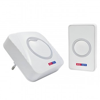 Беспроводной дверной звонок Horoz Electric Rolland-A 220 В, 433 МГц, 100 м, 85 дБ, 36 мелодий, IP20, белый 086-007-0002