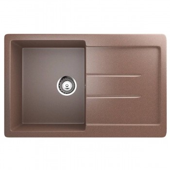 Chiuvetă pentru bucătărie Ulgran U-507 încastrată 770x495x190 mm, din marmură artificială, teracotă (U-507-307)
